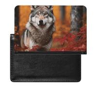 Rainbow Rabbit Passport Holder Slim Travel Wallet RFID Blocking Card Case Cover Passport Cover Protector Essentials with Credit Card Slots for Women/Men, Wolf, One Size, Modern