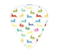 Rainbow rabbit Print 12 Pcs Guitar Picks Fit Lovers 3 Different Thickness 0.46 0.71 0.96mm
