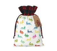Rainbow Rabbit Print Gift Reusable Bags Festive Drawstring Pouches Versatile Birthday Wedding Favors