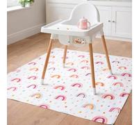 Rainbow Rain Splash Mat - Waterproof Messy Play, High Chair, Craft Table Cover