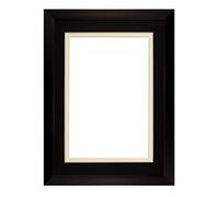 Rainbow Range Black Matt Double Mount Photo frame/picture frame/poster frame with Perspex Sheet - Black on Ivory Mount - 14"x11" for A4 pictures