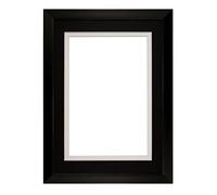 Rainbow Range Black Matt Double Mount Photo frame/picture frame/poster frame with Real Glass - Black on White Mount - 14"x11" for A4 pictures