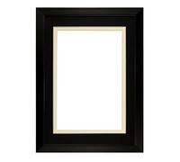 Rainbow Range Black Matt Double Mount Photo frame/picture frame/poster frame with Real Glass - Black on Ivory Mount - 14"x11" for A4 pictures