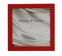 Rainbow Range Square Thin SOLID WOOD Picture Photo Frame Poster Frame-6x6 inch-Bright Red