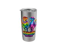 Rainbow Raptors Unite Pride Dino Unity LGBTQ Design Stainless Steel Insulated Tumbler