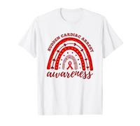 Rainbow Red Ribbon Sudden Cardiac Arrest Awareness Value Graphic T-Shirt