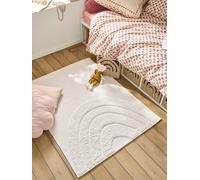 Rainbow relief rectangular rug ecru