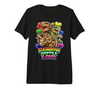 Rainbow Reptile Love Prehistoric Pride & Rainbow Hearts Premium T-Shirt