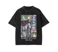 Rainbow Retro Black Acid Wash Harry 1D Direction Styles Harry's One Tee Top Tshirt Mens Womens Unisex Ladies Gift XS S M L XL XXL 6 8 10 12 14 16 18 Short Sleeved Harajuku Kpop Basic Cotton T-Shirt