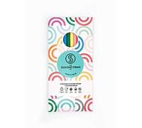 Rainbow Reusable Silicone Straws, 8 pcs and Cleaning Brush, Made in The UK, BPA Free, Child Friendly and Dishwasher Safe