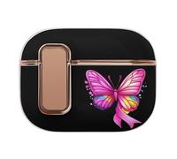 Rainbow Ribbon Breast Cancer Awareness Bluetooth Headset Case Earphone Protective Cover with Magnets Lock Compatible with Airpods Pro 2