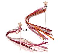 Rainbow Ribbon Hand Bells Hand Kite Sensory Ribbon Toy Learning Toys Rings Kids Toddler Rattle Kite Toy