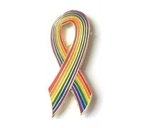 Rainbow Ribbon LGBT Gay Pride Enamel Lapel Pin Badge