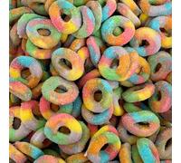Rainbow Rings Retro Sweet Shop Jar by The Gourmet Sweet Company