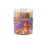 Rainbow Rock Candy Sticks - 48 Pack Flavoured Crystal Sugar Candy (14g Each) - 8 Colours for Drinks, Parties & Decorations