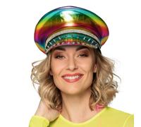 Rainbow Rock Captain Hat Pride Festival Carnival Unisex Fancy Dress