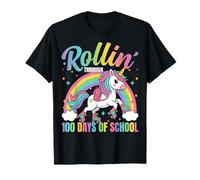 Rainbow Rollin' Through 100 Days of School Unicorn T-Shirt