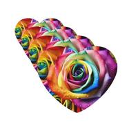 Rainbow Rose Car Air Fresheners Cards 4 Pcs Hanging Fragrance Scented Cards Long-Lasting Car Aromatherapy Tablets for Wardrobe Bathroom Car Interior Mirror Pendant Gifts