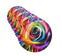 Rainbow Rose Car Air Fresheners Cards 4 Pcs Hanging Fragrance Scented Cards Long-Lasting Car Aromatherapy Tablets for Wardrobe Bathroom Car Interior Mirror Pendant Gifts