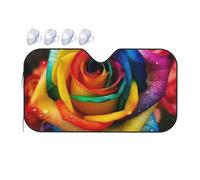 Rainbow Rose Car Windshield Sun Shade Foldable Car Sun Shade Front Windshield Sunshade Windshield Cover Reflective Sun Visor Keep Your Vehicle Cool for Most Sedans SUV Truck