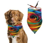 Rainbow Rose Easter Dog Bandanas for Small Medium Large Dogs,Cat Dogs,Pet Scarf - Polyester Cute Bibs.Triangle Pet Scarf for Puppy Pet,Personalized Birthday/Party Fun Idea Gift