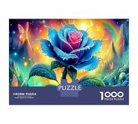 Rainbow Rose Fantasy Flower Jigsaw Puzzles 1000 Pieces - Complex Design - Brain Training - Durable Paperboard 70x50cm/1000pcs