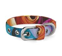 Rainbow Rose Flower Dog Collar Quick Release Buckle for Easy on Off. Cat Collar - Adjustable Comfortable.Oxford Cloth Pet Collar for Small Medium Dog and Cat.