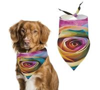 Rainbow Rose Flower Easter Dog Bandanas for Small Medium Large Dogs,Cat Dogs,Pet Scarf - Polyester Cute Bibs.Triangle Pet Scarf for Puppy Pet,Personalized Birthday/Party Fun Idea Gift