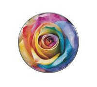 Rainbow Rose Flower Fridge Sticker Funny Fridge Magnets Novelty Round Fridge Magnets Reusable for Whiteboard, Locker, Kitchen, Office- Strong Decor Magnetic Stickers