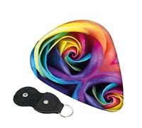 Rainbow Rose Flower Guitar Picks, 6 Pack Includes Thin(.46mm), Medium(.71mm) & Heavy Gauges(.96mm) Suitable For Guitar, Ukulele, Etc.