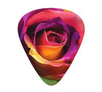 Rainbow Rose Flower Guitar Picks Gift Set - Smooth Durable Plectrums For Acoustic, Electric & Bass Guitar, Perfect Present For Guitar Lovers & Musicians