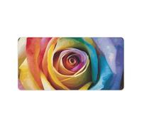Rainbow Rose Flower Keyboard Mat Large Gaming Mouse Pad, Anti-Slip Desk Mat for Desktop Desk Work/Home Writing Mat 11.8 * 23.6 Inches