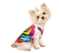 Rainbow Rose Flower Print Dog Shirt Summer Lightweight Pet T Shirts Soft Breathable Stretchy Cats Dogs Tee Shirt