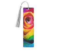Rainbow Rose Flower Printed Metal Bookmarks S - Gray Lightweight Aluminium Book Marker for Books, Journals & Gifts, Ideal Book Lovers, Holiday Decor & Crafts