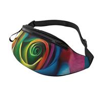 Rainbow Rose Flower Printed Personalized Waist Bag, Lightweight and Versatile Crossbody Bag for Everyday and Outdoor Adventures
