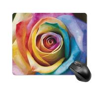 Rainbow Rose Flower Square Mouse Pad Portable Computer Mousepad with Non-Slip Rubber Base 18 * 22cm Ultra-Thin Gaming Mouse Mat for Computer Laptop Office Desk Accessories