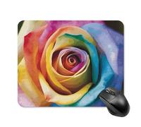 Rainbow Rose Flower Square Mouse Pad Portable Computer Mousepad with Non-Slip Rubber Base 20 * 25cm Ultra-Thin Gaming Mouse Mat for Computer Laptop Office Desk Accessories