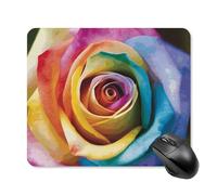 Rainbow Rose Flower Square Mouse Pad Portable Computer Mousepad with Non-Slip Rubber Base 25 * 30cm Ultra-Thin Gaming Mouse Mat for Computer Laptop Office Desk Accessories