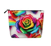 Rainbow Rose Flower Versatile Travel Toiletry Bag Makeup Bag, Perfect for Daily Use and Business Trips