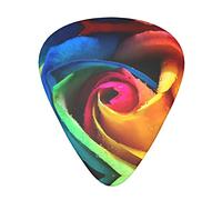 Rainbow Rose Guitar Picks 12 Pack Set Guitar Gift for Bass Picks Acoustic Guitars Plectrums with Clear Storage Box