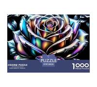Rainbow Rose Jigsaw Puzzle 1000 Pieces Challenging Adults Teens Relax Decorative Hobby Poster 38x26cm/1000pcs
