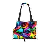 Rainbow Rose Patterned pet shoulder bag 26 * 34cm lightweight breathable travel pet bag weekend pet travel set