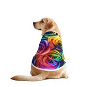 Rainbow Rose Print Dog Outfit Sleeveles, Funny Pet Dog Clothes Machine Washable Shirt Vest For Medium Large Dogs