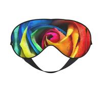 Rainbow Rose Print Satin Sleep Mask & Eye Mask | Deep Dream Sleep Masks for Women & Men | Soft Sleeping Eye Mask to Nourish Skin