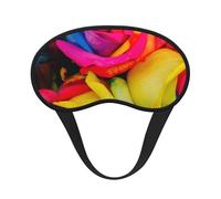 Rainbow Rose Print Sleep Mask, Eye Sleeping Mask for Women and Men for Total Darkness, Reduces Puffy Eye Mask