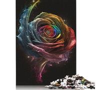 Rainbow Rose Puzzle 1000 Pieces Jigsaws Wooden Puzzle for Adults And Teenager Puzzles for Adults Teens 1000pcs (75x50cm)