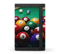 Rainbow Rose Trifold Wallet Front Pocket Coin Purse - Slim Credit Card Holder for Men & Women, Billiards, One Size, Classic