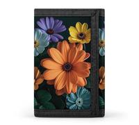 Rainbow Rose Trifold Wallet Front Pocket Coin Purse - Slim Credit Card Holder for Men & Women, Bright Flowers, One Size, Classic