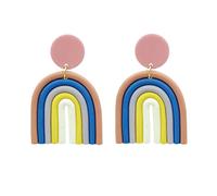 Rainbow s for Women,Clay Colorful Cute Dangle Drop s,Bute Big Handmade s ic,Statement Boho Jewelry s, Metal, No Gemstone, L, Resin, No Gemstone