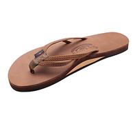 Rainbow Sandals Ladies The Sand Piper Luxury Leather - Single Layer Arch w/Double Narrow 1/3" Strap, Cinnamon, 6.5-7.5